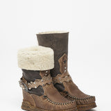 Wedge Moccasin Boots Ether Hairy Rider Mud
