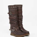 Wedge Moccasin Boots Walker Aged Coke