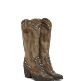 Western Leather Boots Spine Rider Mud