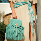 Zaino In Pelle Con Frange Mermaid Silverstone Marine