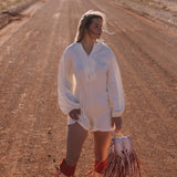 Fringed Leather Backpack Mermaid Handyed Orange