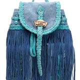 Fringed Leather Backpack Mermaid Nature Reef
