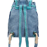 Fringed Leather Backpack Mermaid Nature Reef