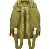 Zaino In Pelle Con Frange Mermaid Silverstone Wasabi