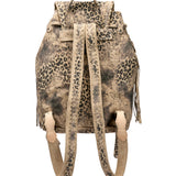 Zaino In Pelle Con Frange Mermaid Leomarble Ecru