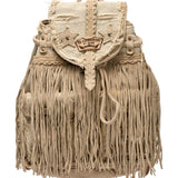 Zaino In Pelle Con Frange Mermaid Washed Linen