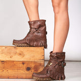 Wedge Moccasin Boots Rocket Wild Choco