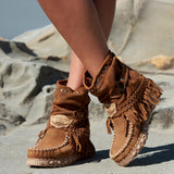 Wedge Moccasin Boots Rocket Silverstone Mou