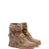 Wedge Moccasin Boots Rocket Silverstone Cream