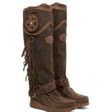 Wedge Moccasin Boots Syria Silverstone Coffee