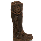 Wedge Moccasin Boots Syria Silverstone Coffee