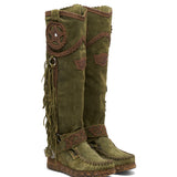 Wedge Moccasin Boots Syria Silverstone Pine