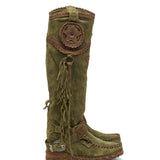 Wedge Moccasin Boots Syria Silverstone Pine