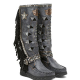 Wedge Moccasin Boots Squaw Dakar Smoke