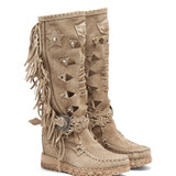 Wedge Moccasin Boots Squaw Silverstone Cream