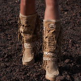 Wedge Moccasin Boots Squaw Silverstone Corn