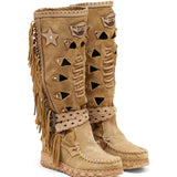 Wedge Moccasin Boots Squaw Silverstone Corn