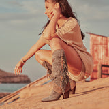 Western Leather Boots Katherine Silverstone Cenere