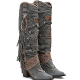 Western Leather Boots Katherine Silverstone Cenere