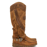 Wedge Moccasin Boots Judith Silverstone Couro