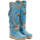 Wedge Moccasin Boots Judith Silverstone Bright