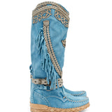 Wedge Moccasin Boots Judith Silverstone Bright