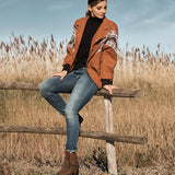 Wedge Moccasin Boots Anita Silverstone Coffee
