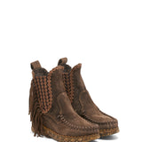 Wedge Moccasin Boots Anita Silverstone Coffee