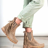 Wedge Moccasin Boots Anita Silverstone Corda