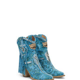 Western Leather Boots Eri Flowery Lily
