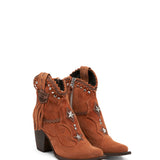 Western Leather Boots Violet Silverstone Orange