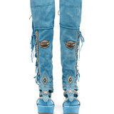 Leather Boot Sandals Hemera Silverstone Bright