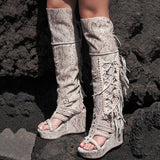 Leather Boot Sandals Hemera Naga Marble
