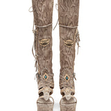 Leather Boot Sandals Hemera Naga Marble