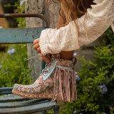 Wedge Moccasin Boots Maryann Flowery Orchid