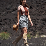 Wedge Moccasin Boots Artemide Silverstone Corn