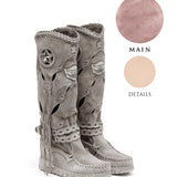 Wedge Moccasin Boots Mirea Silverstone Rose