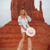 Wedge Moccasin Boots Coleen Silverstone Cream
