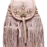 Fringed Leather Backpack Sunrise Silverstone Rose
