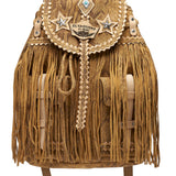 Fringed Leather Backpack Sunrise Naga Dune