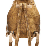 Fringed Leather Backpack Sunrise Naga Dune