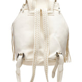 Fringed Leather Backpack Sunrise Camel Blanche