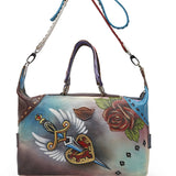 Studded Leather Bag Megan Saddle Wash