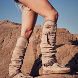 Wedge Moccasin Boots Strider Silverstone Corda