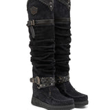 Wedge Moccasin Boots Strider Silverstone Carbon