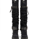 Wedge Moccasin Boots Strider Silverstone Carbon