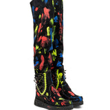 Wedge Moccasin Boots Wanda Neon Brush