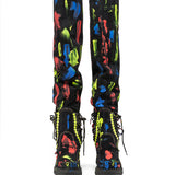 Wedge Moccasin Boots Wanda Neon Brush