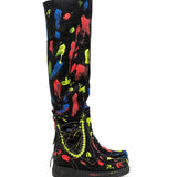 Wedge Moccasin Boots Wanda Neon Brush