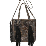 Studded Leather Bag Eclipse Woodlux Slate